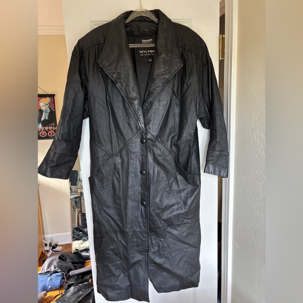 Wilson’s Leather Women's Trench Coat Black Petite Small - Picture 2 of 9